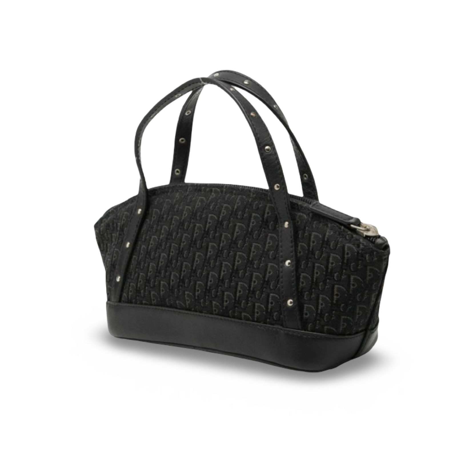 Vintage Dior Trotter Black Monogram Canvas Small Handbag Authentic Previously Owned