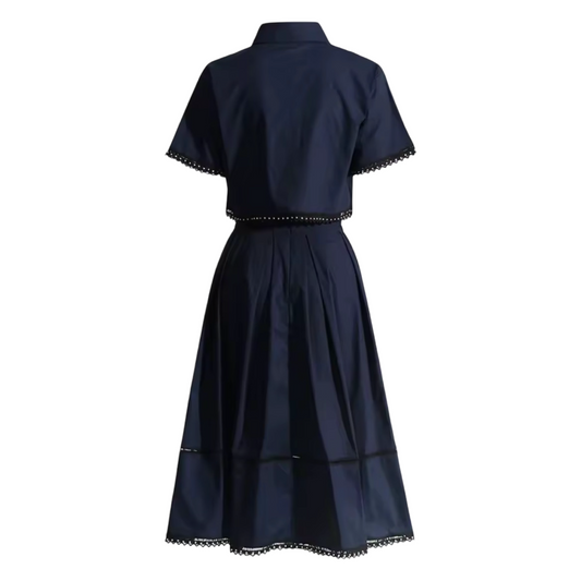 A-Lined Skirt & Lapel Top | L’LUXE Matching Set