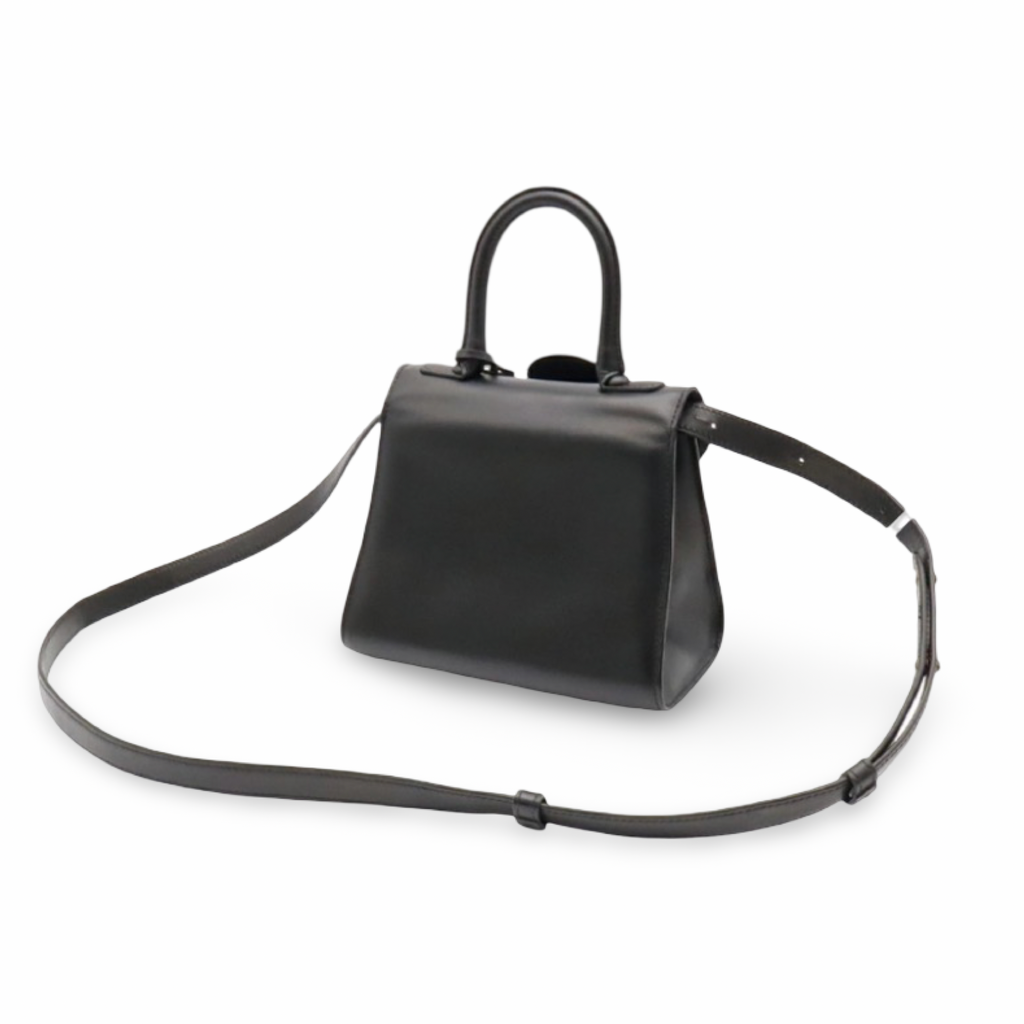 Delvaux Brillant Mini Black Leather Top Handle Bag with Gold Hardware – Authentic- Previously Owned