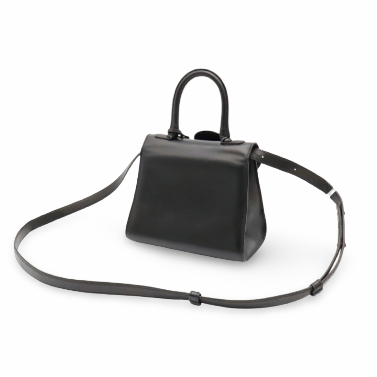 Delvaux Brillant Mini Black Leather Top Handle Bag with Gold Hardware – Authentic- Previously Owned