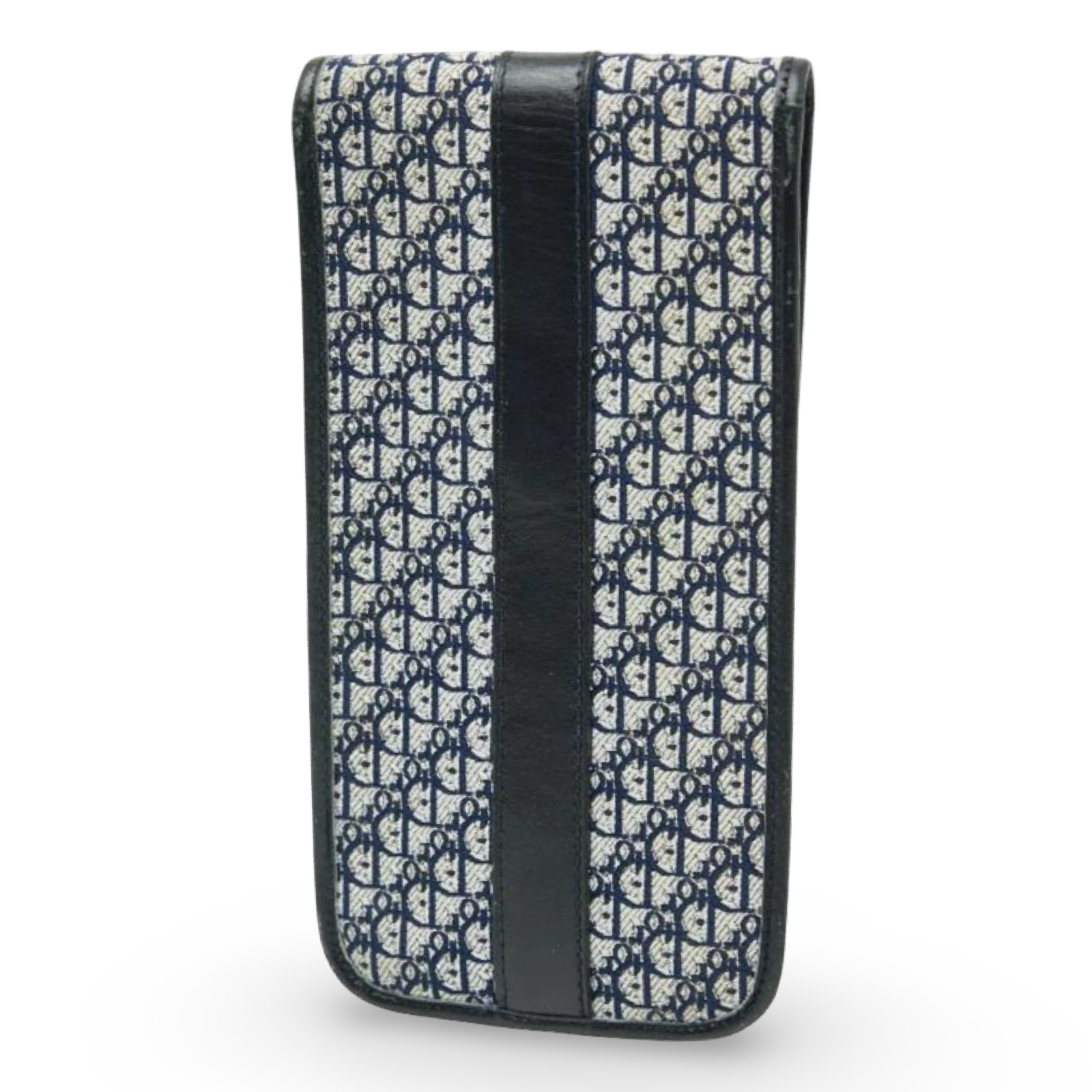 Christian Dior Trotter Eyeglass Case Navy Canvas & Leather – Very Good Condition | L’LUXE Authentics