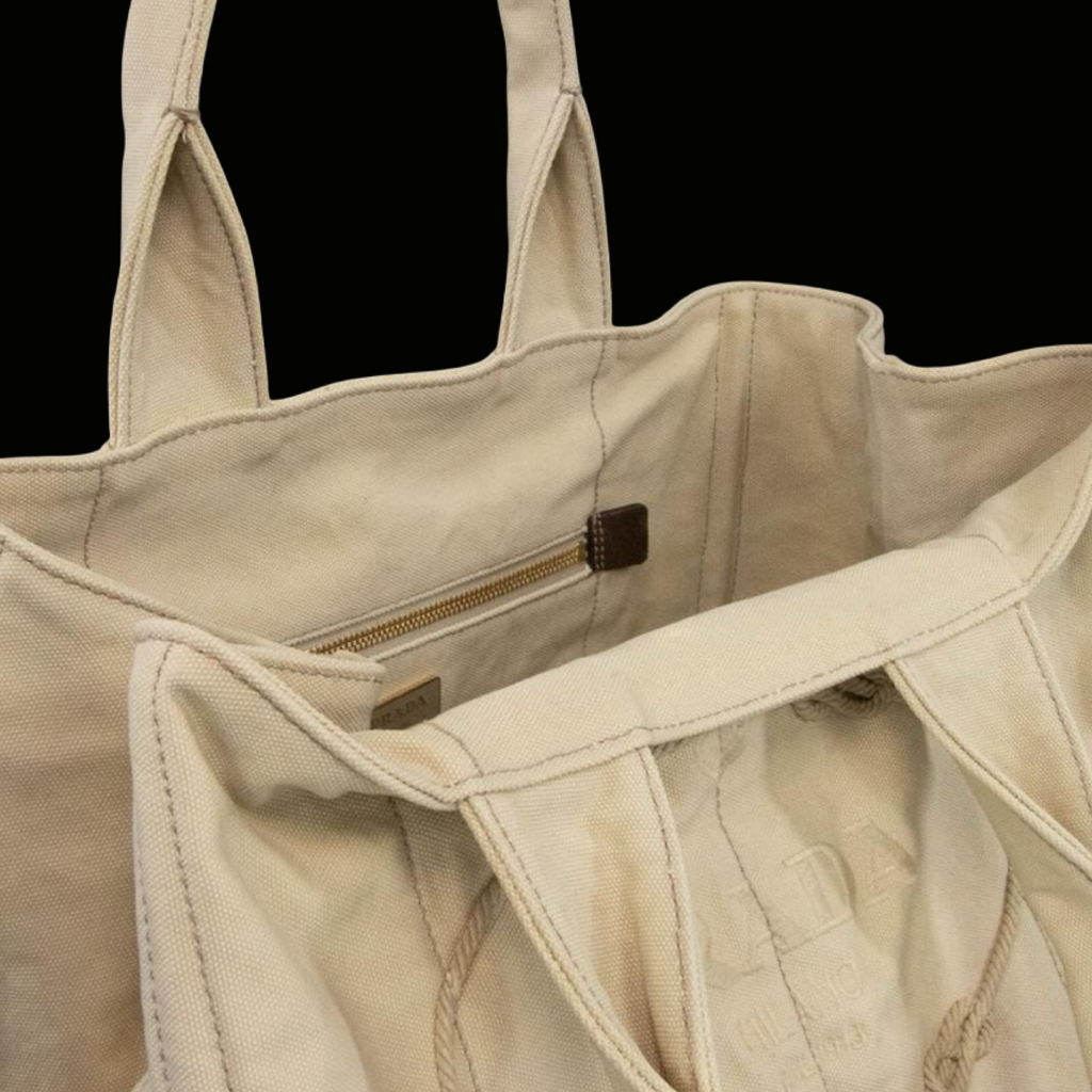 Prada Canapa Delave Tote Bag Pre-Owned Authentic