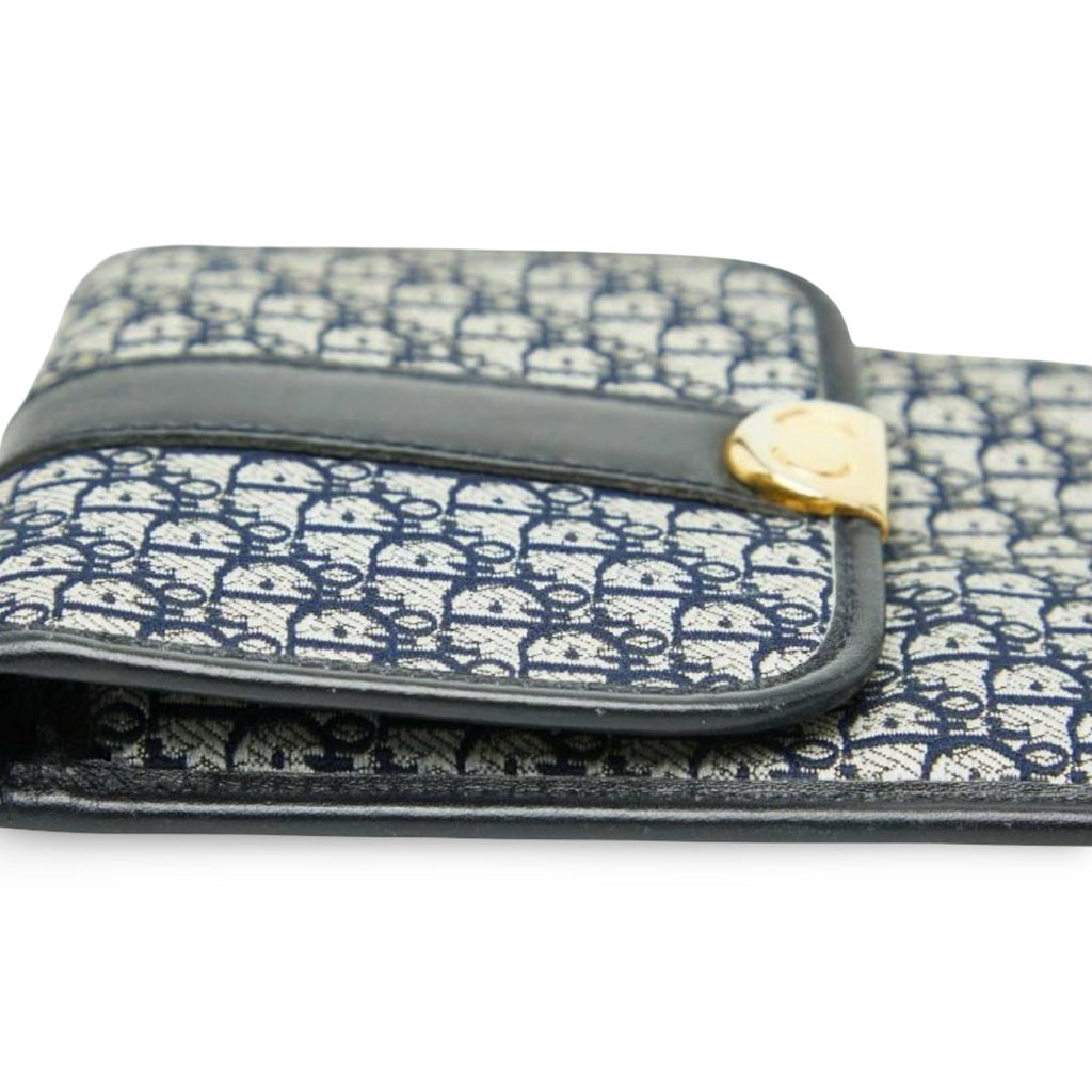 Christian Dior Trotter Eyeglass Case Navy Canvas & Leather – Very Good Condition | L’LUXE Authentics