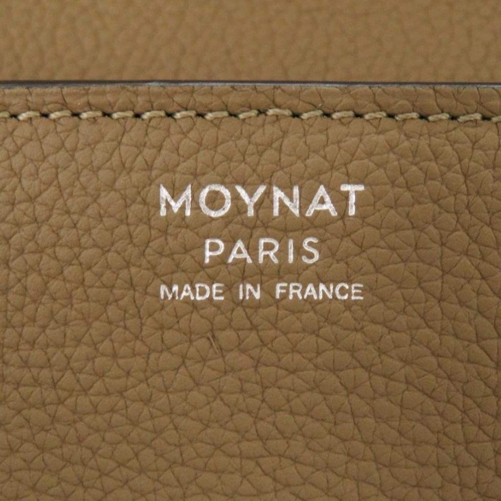 Moynat Gabrielle Taupe Grained Leather 2-Way Handbag – Previously Owned