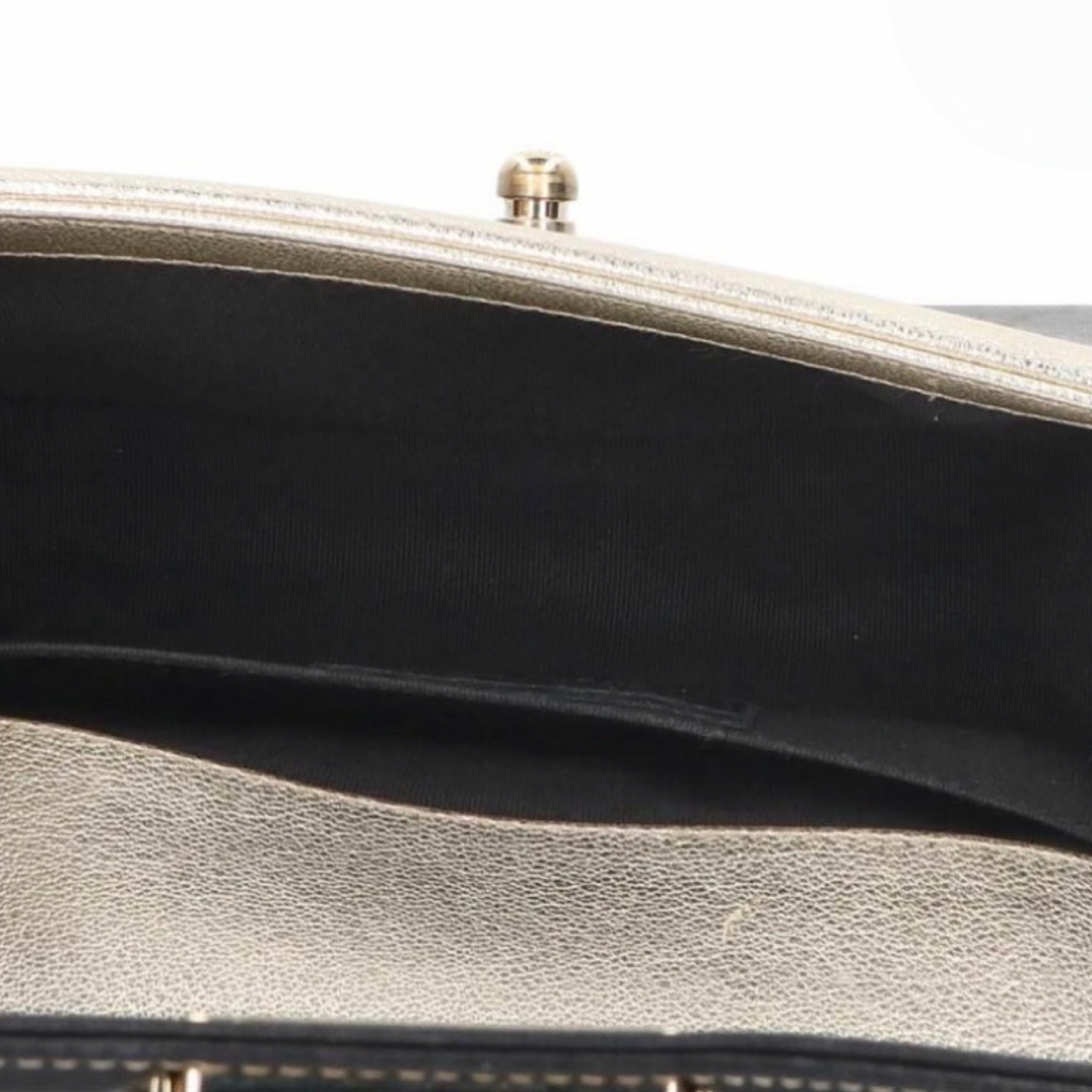CHANEL – Boy Chanel 20 Bi-Color Calfskin Chain Shoulder Bag – Black & Gold – 100% Authentic – Previously Owned Good Condition