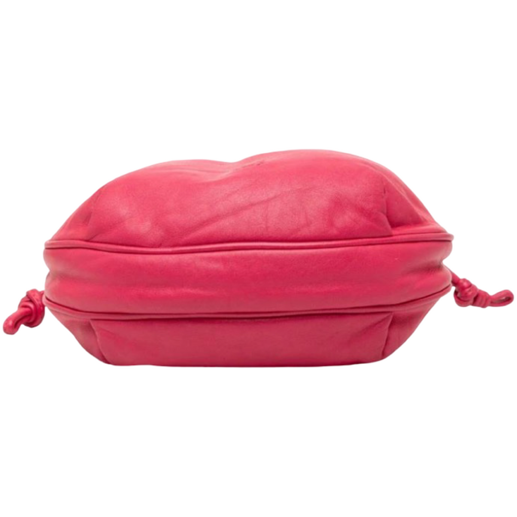 LOEWE Anagram Drawstring Chain Shoulder Bag Pink Leather Previously Owned Authentic