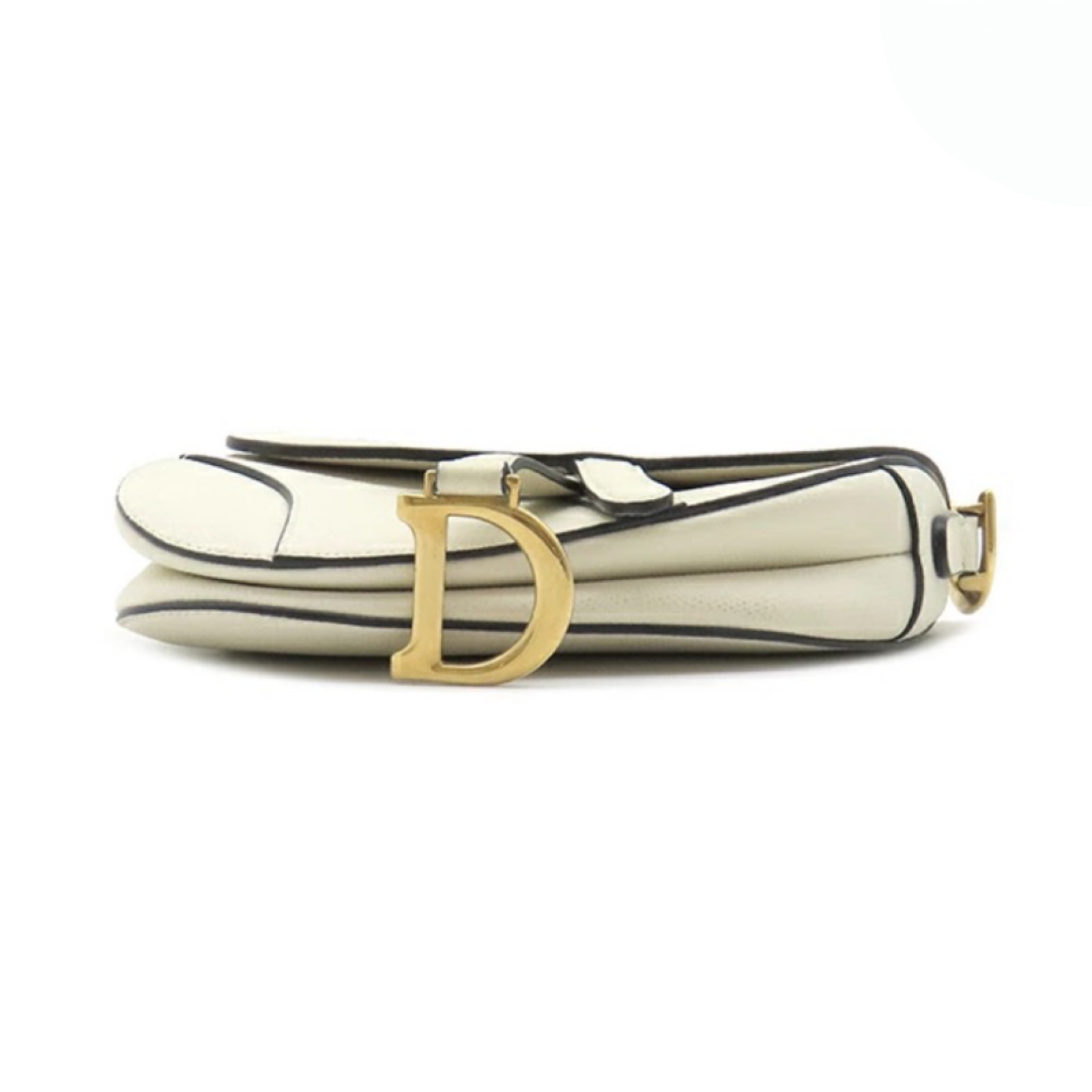 Christian Dior Mini Saddle Bag White Leather Gold Hardware | Authentic Previously Owned
