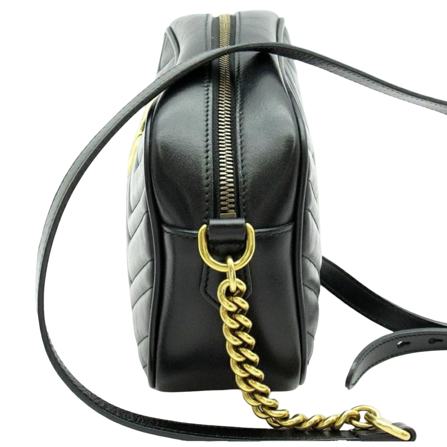 Gucci GG Marmont Small Camera Bag  Matelassé Leather Black – Previously Owned Good Condition | L’LUXE Authentic’s
