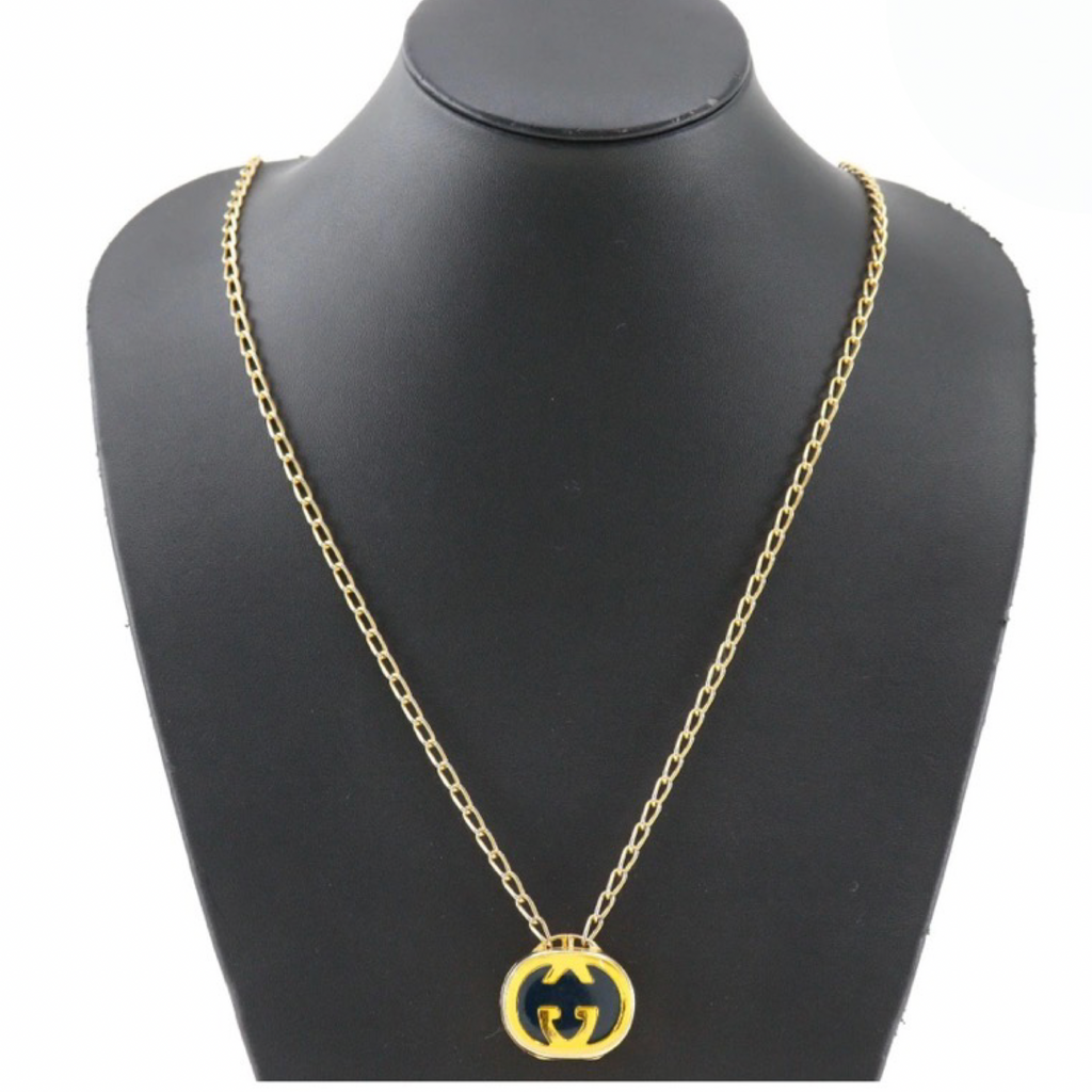 GUCCI Interlocking G Gold-Plated Pendant Necklace – Authentic Previously Owned