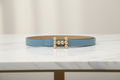 Hermès Bubble Reversible Belt 13mm Swift Epsom Blue Jean Biscuit Previously Owned Unused Authentic