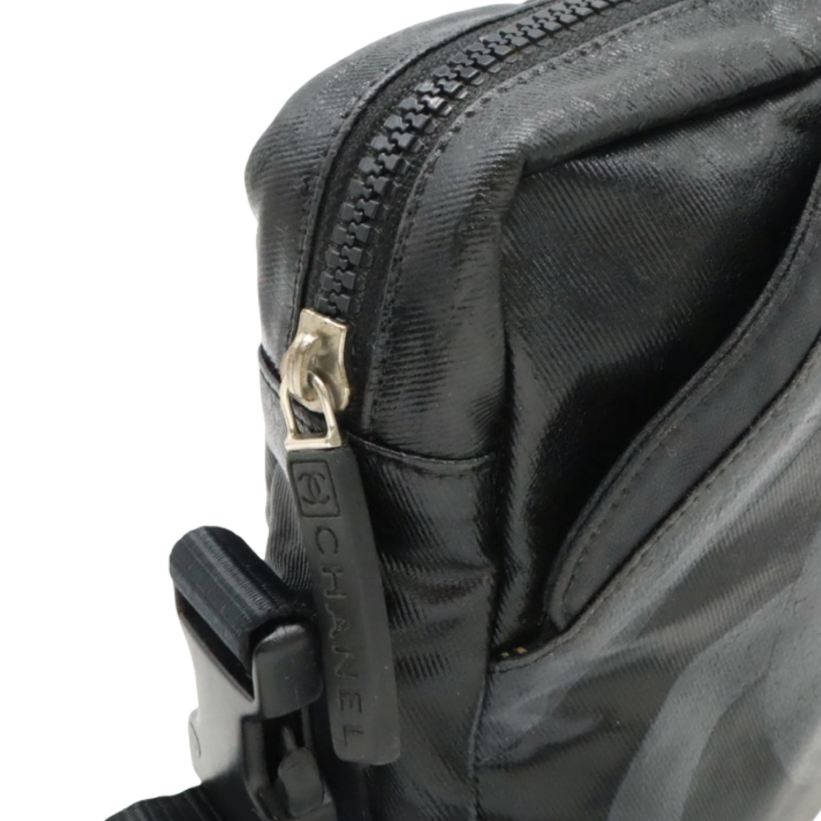 CHANEL Sport Line Black Coated Canvas Crossbody Bag/ Authentic Previously Owned
