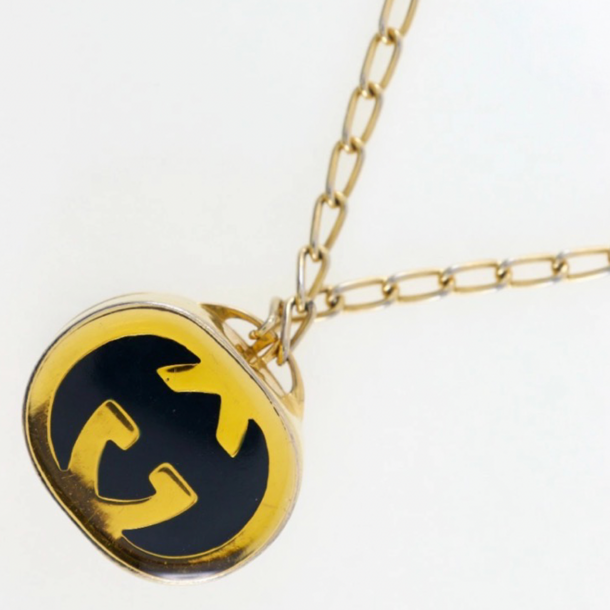 GUCCI Interlocking G Gold-Plated Pendant Necklace – Authentic Previously Owned