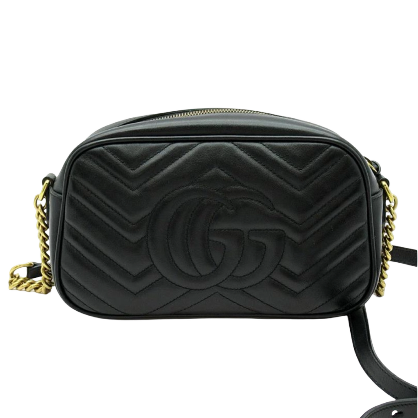 Gucci GG Marmont Small Camera Bag  Matelassé Leather Black – Previously Owned Good Condition | L’LUXE Authentic’s