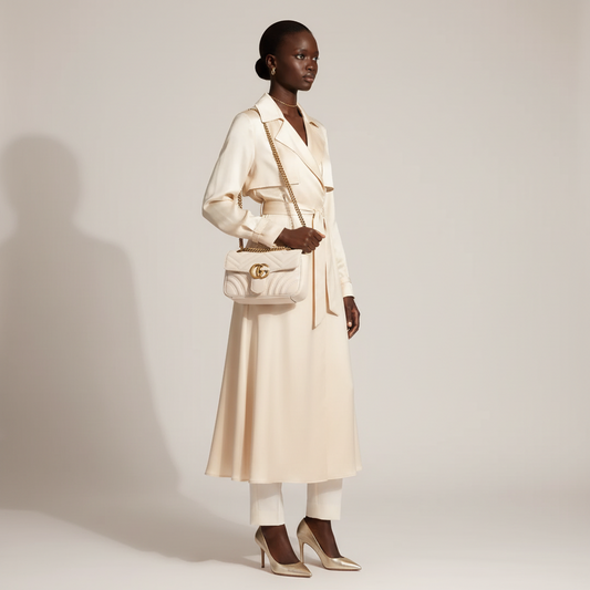 Gucci GG Marmont Leather Chain Shoulder Bag White – Previously Owned - Very Good Condition | L’LUXE Authentic’s