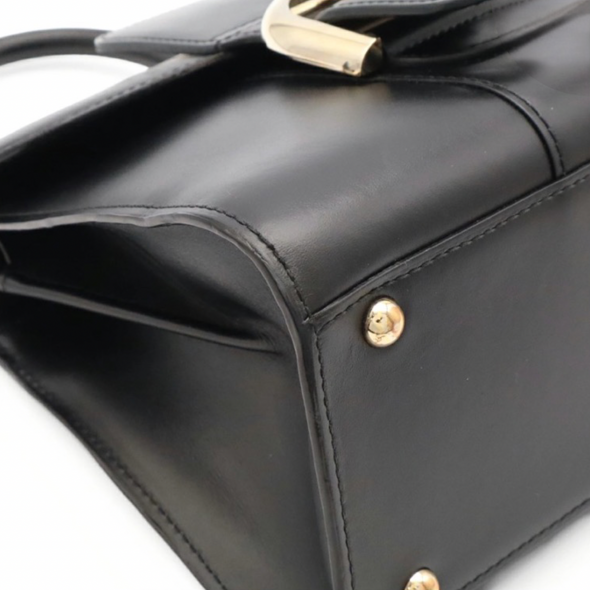 Delvaux Brillant Mini Black Leather Top Handle Bag with Gold Hardware – Authentic- Previously Owned