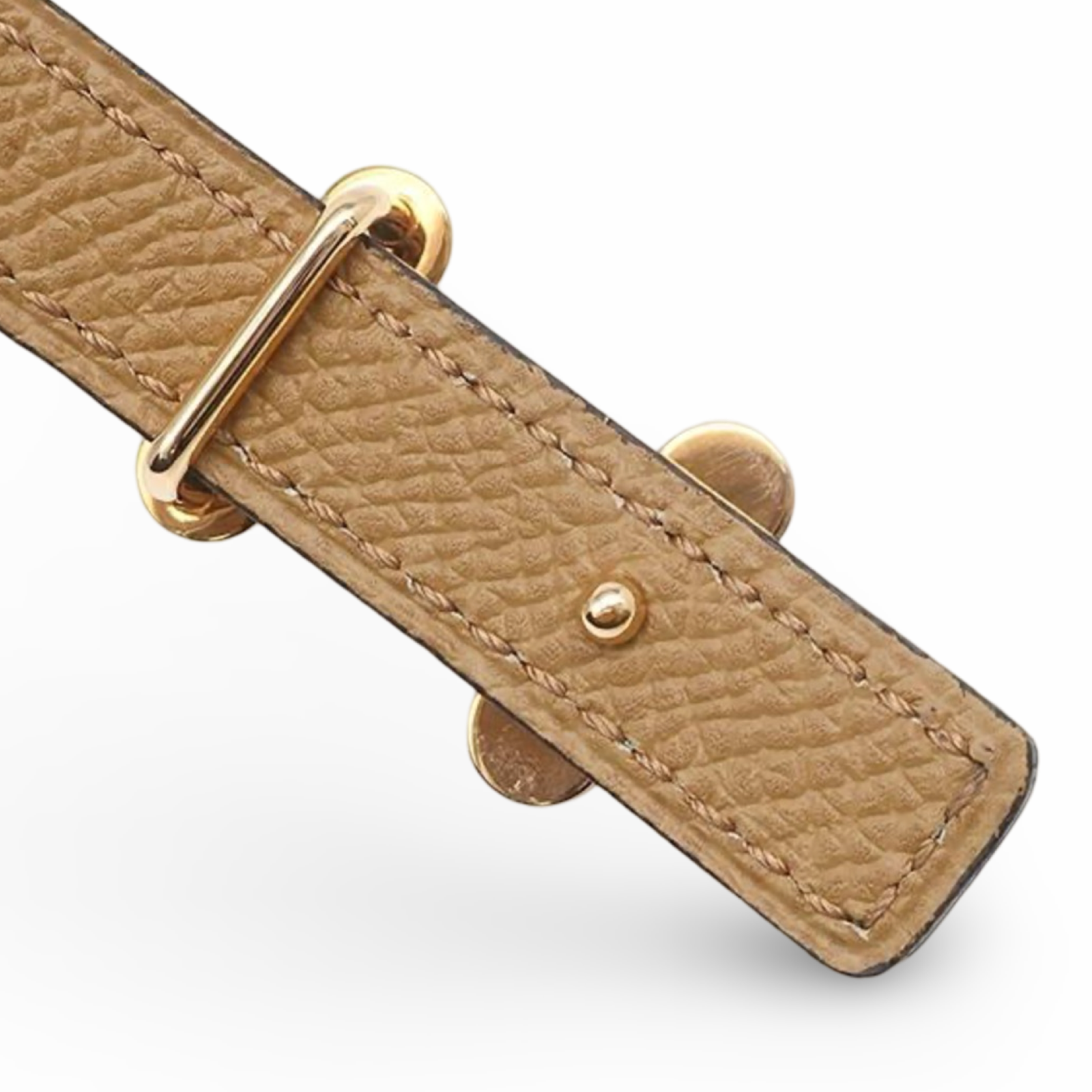 Hermès Bubble Reversible Belt 13mm Swift Epsom Blue Jean Biscuit Previously Owned Unused Authentic