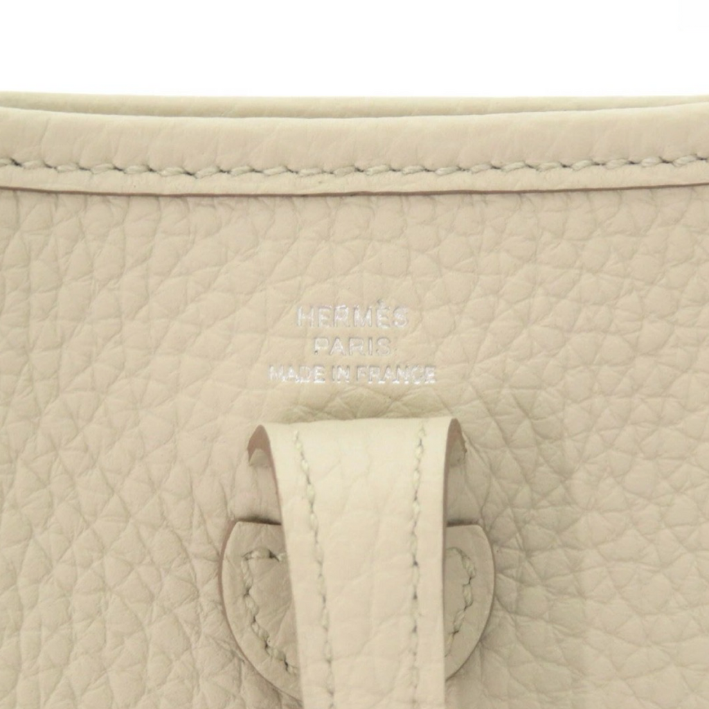 Hermès Evelyne TPM Taurillon Clemence Beton Silver Hardware 2025 Previously Owned Like New Authentic