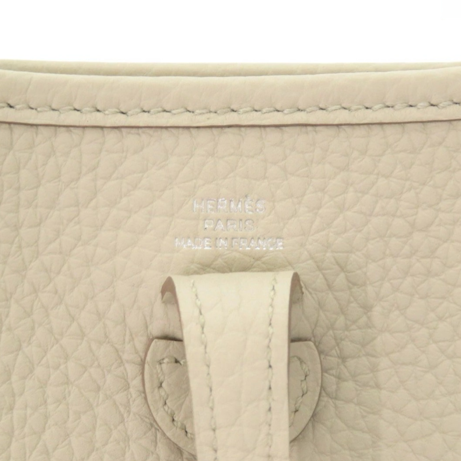 Hermès Evelyne TPM Taurillon Clemence Beton Silver Hardware 2025 Previously Owned Like New Authentic