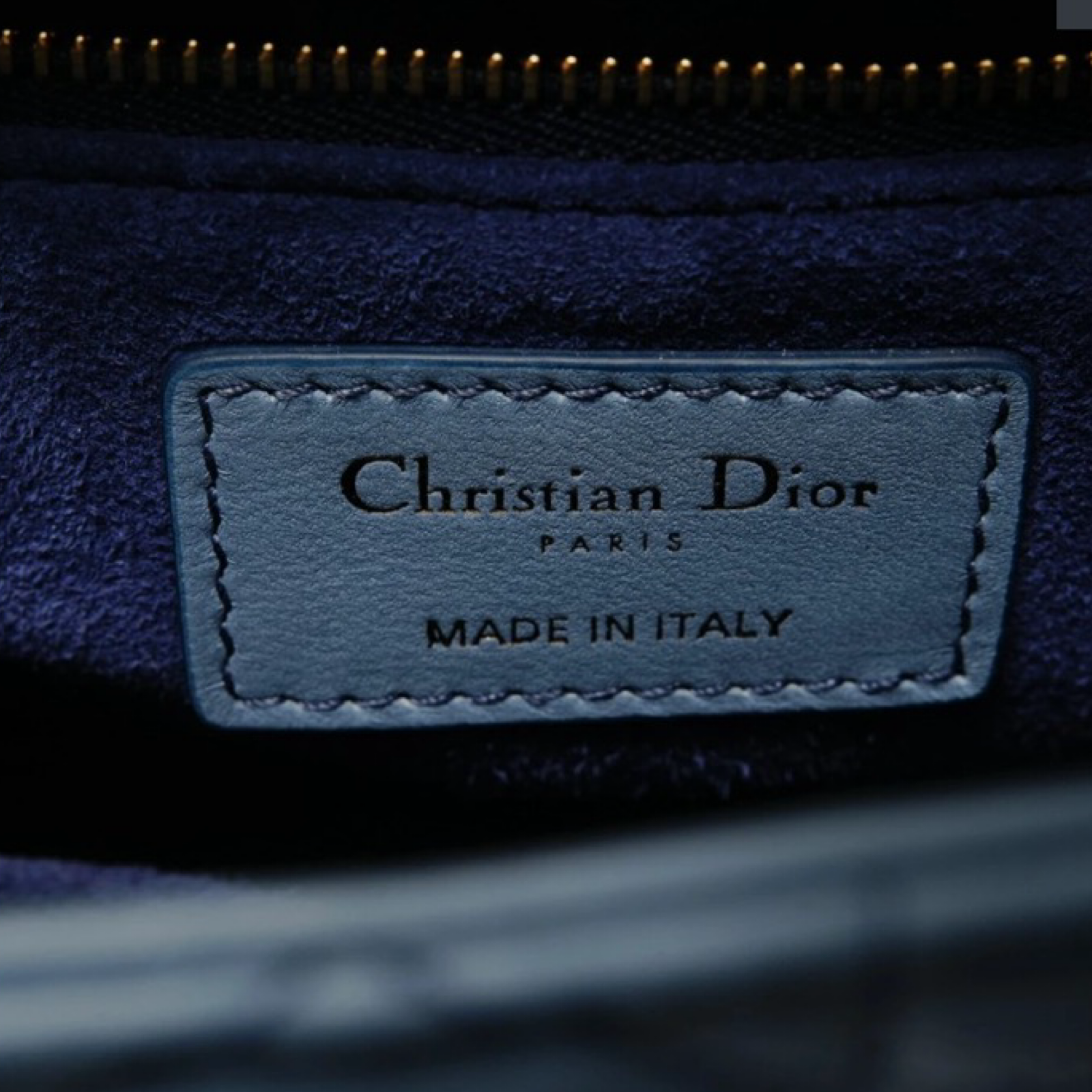 Christian Dior Lady Dior Small Cannage Handbag Blue Authentic Previously Owned