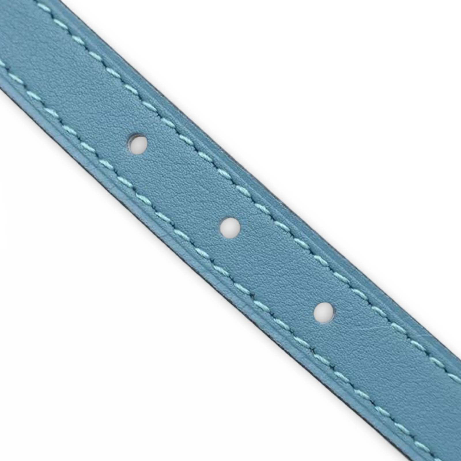 Hermès Bubble Reversible Belt 13mm Swift Epsom Blue Jean Biscuit Previously Owned Unused Authentic
