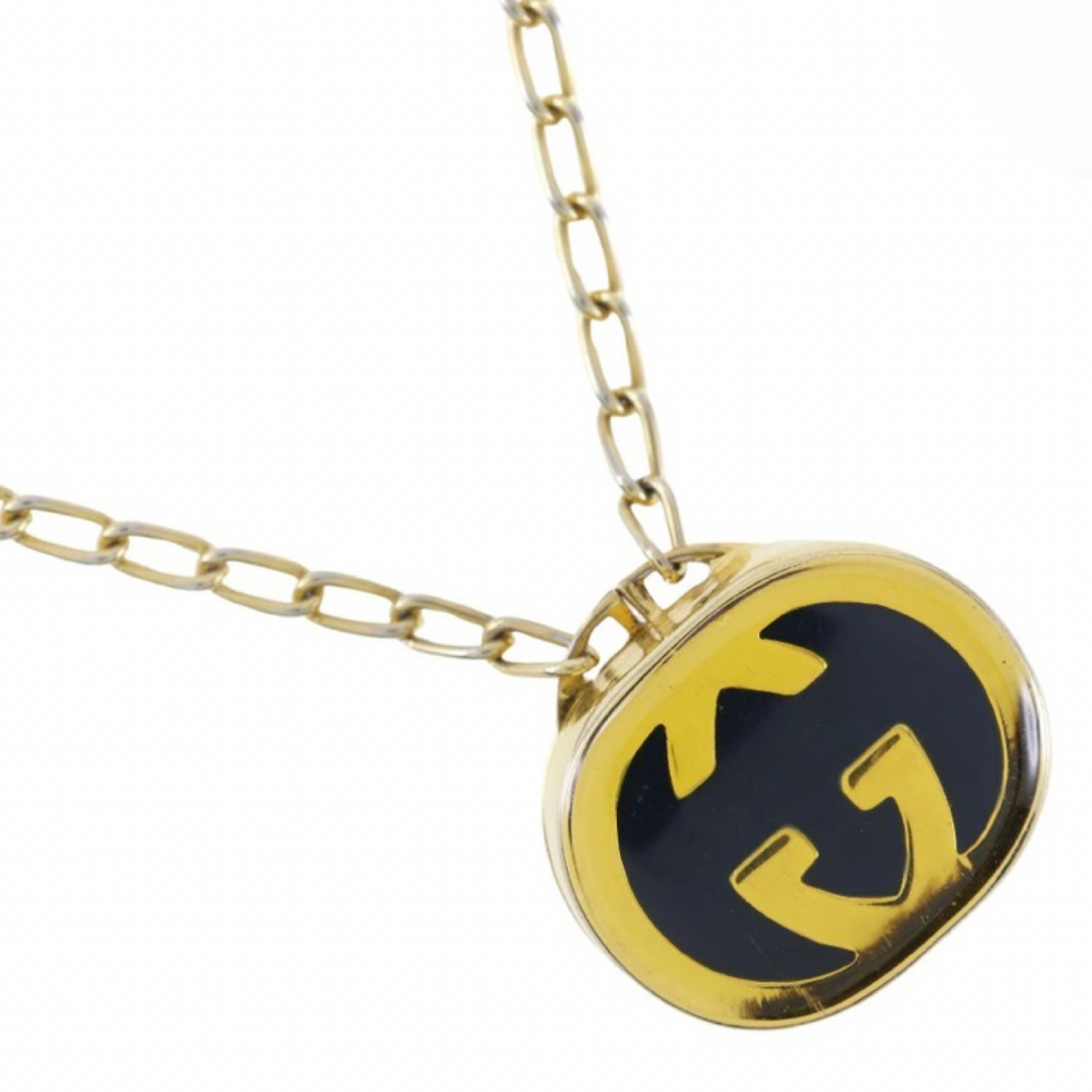 GUCCI Interlocking G Gold-Plated Pendant Necklace – Authentic Previously Owned