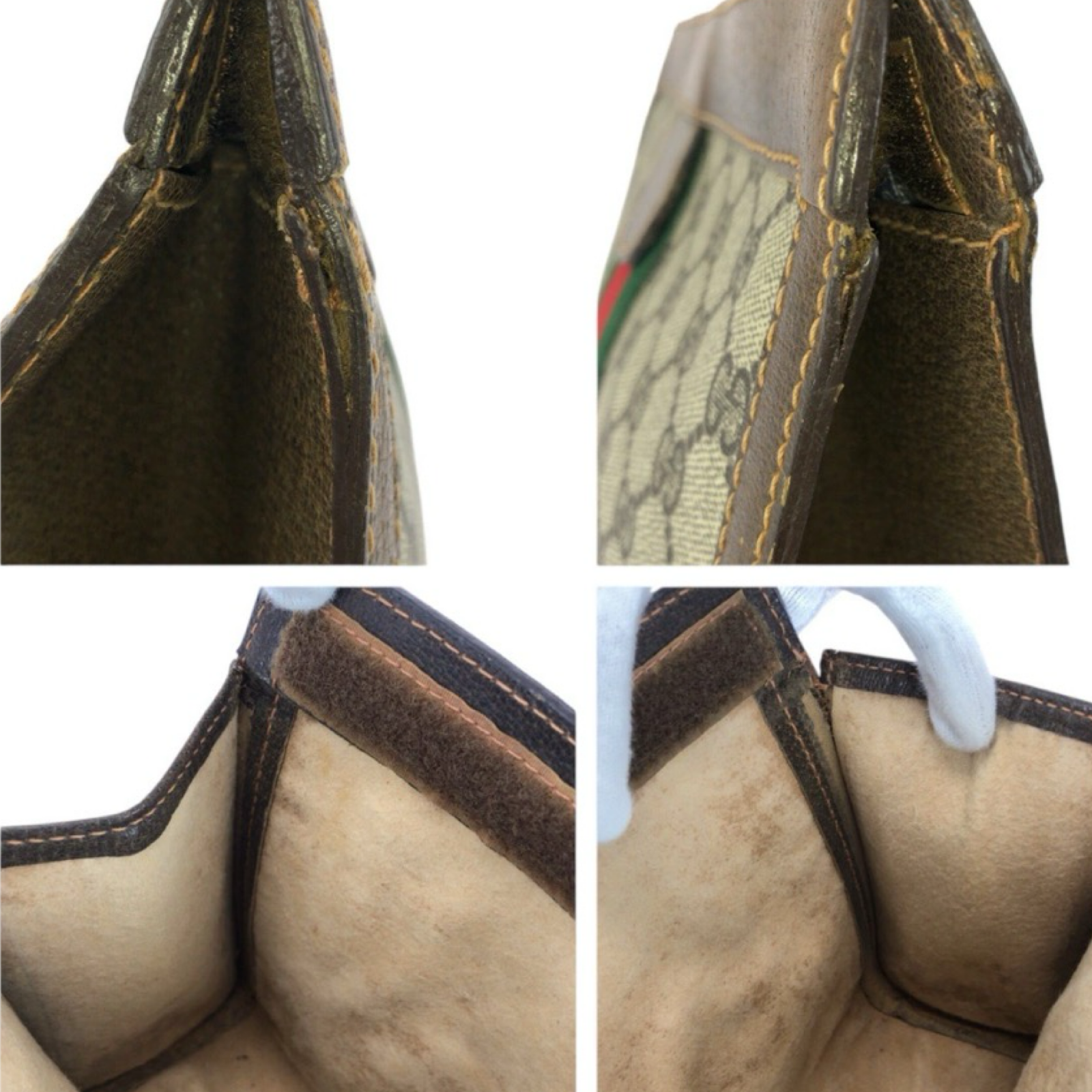 Gucci Sherry Line GG Supreme Canvas Clutch Previously Owned Authentic