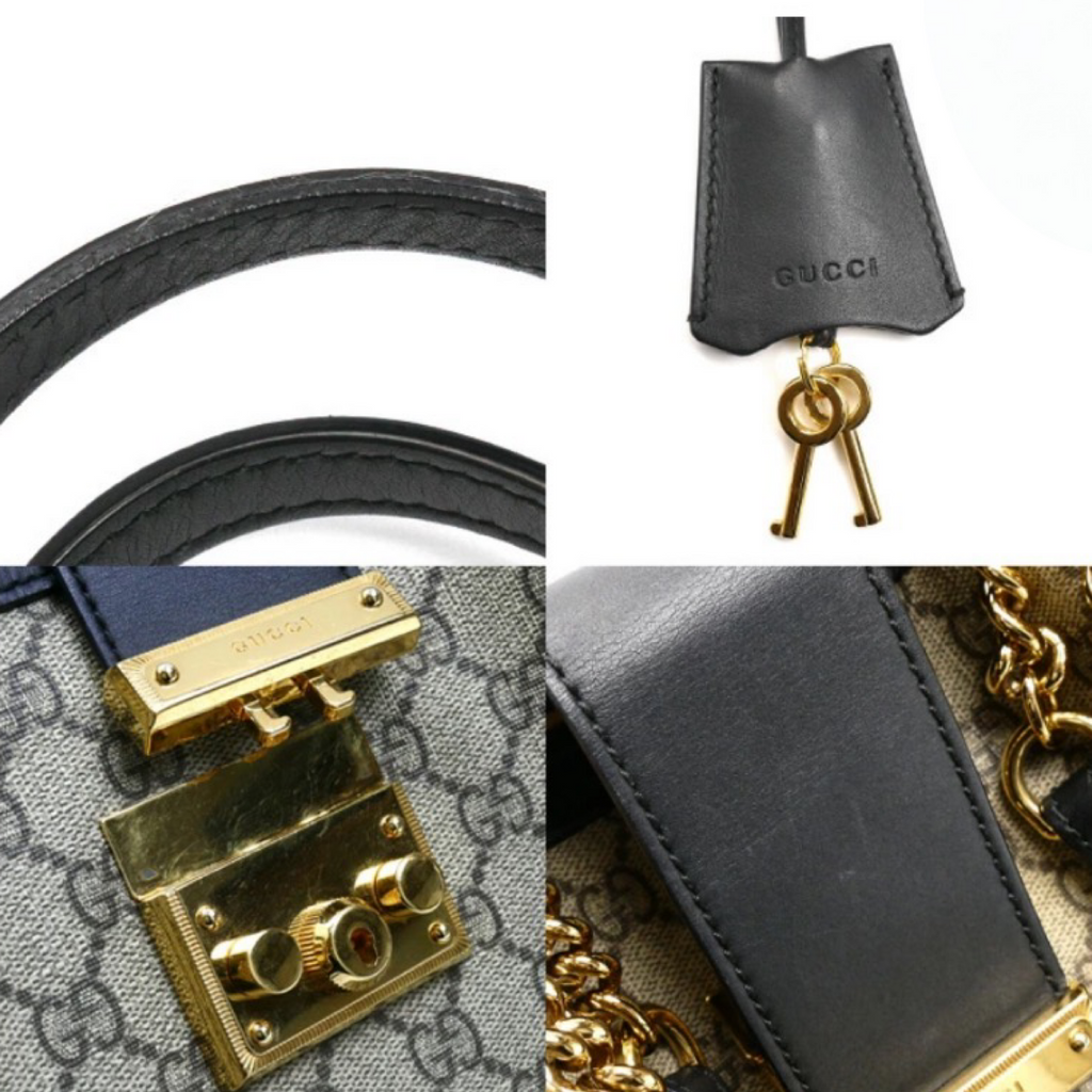 GUCCI Padlock GG Supreme Medium Shoulder Bag Previously Owned Authentic