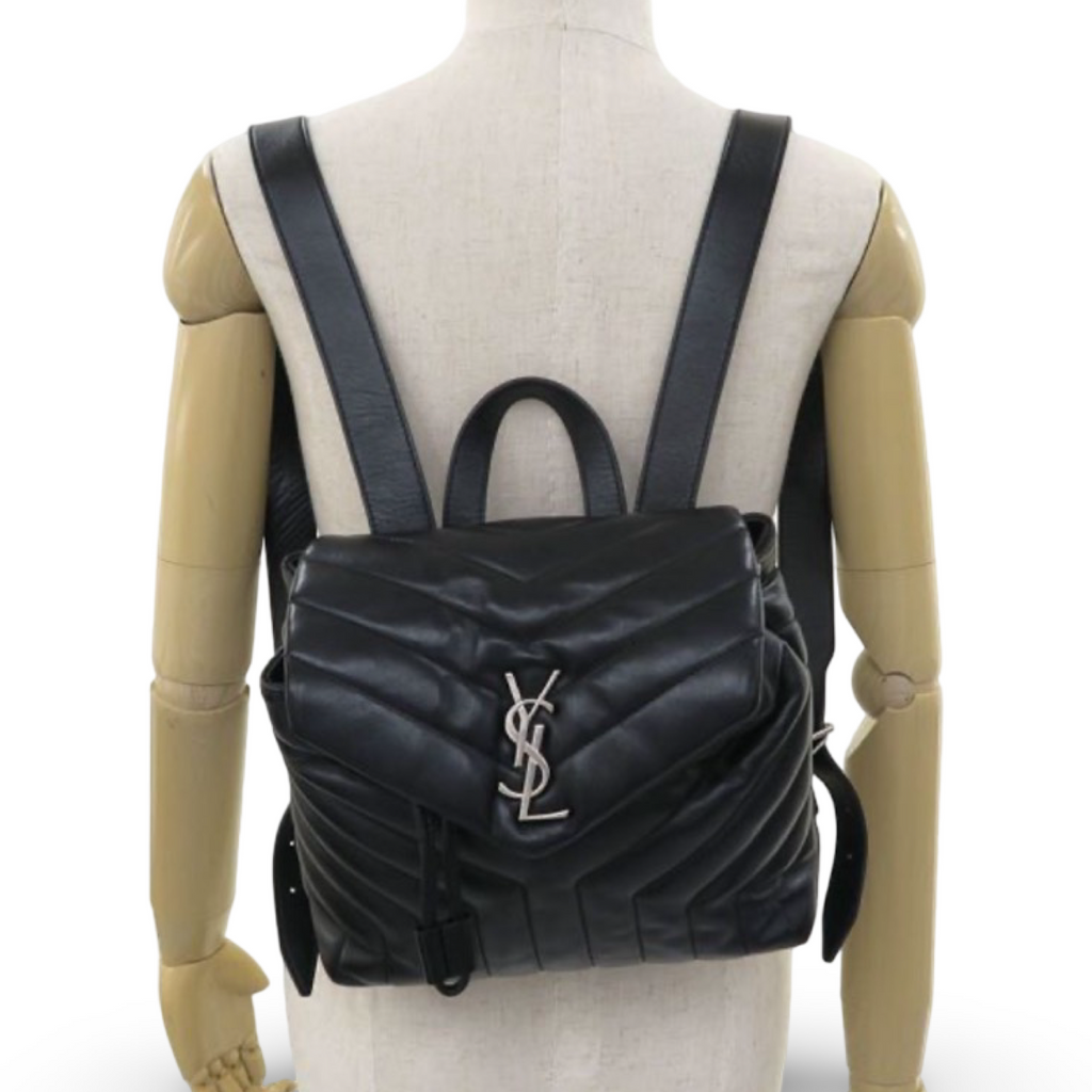 SAINT LAURENT Loulou Small Black Leather Backpack | Pre-Owned Authentic