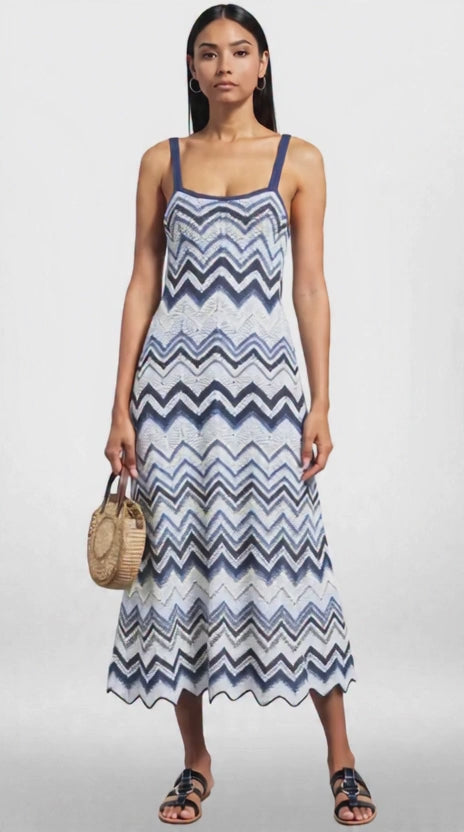 Chevron Knit Maxi Dress | L’LUXE Resort • Wear